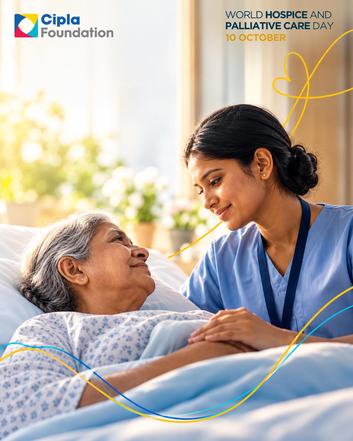 Cipla Foundation World Hospice and Palliative Care Day creative: “What patients teach us about pain and compassionate care”