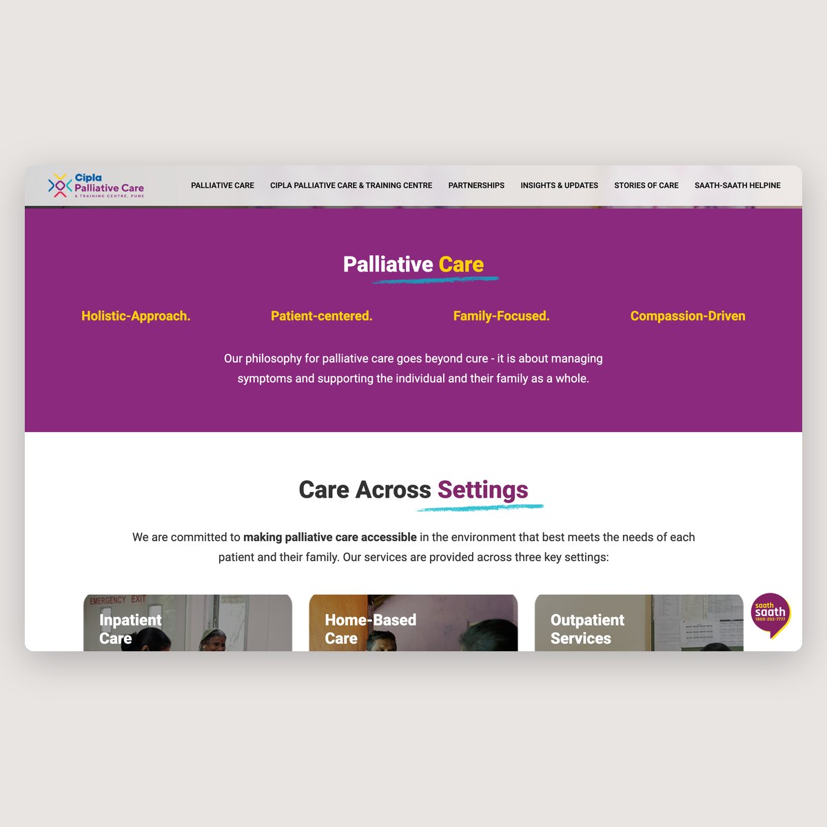 The Cipla Palliative Care website: its palliative care philosophy and care across inpatient, home-based and outpatient settings