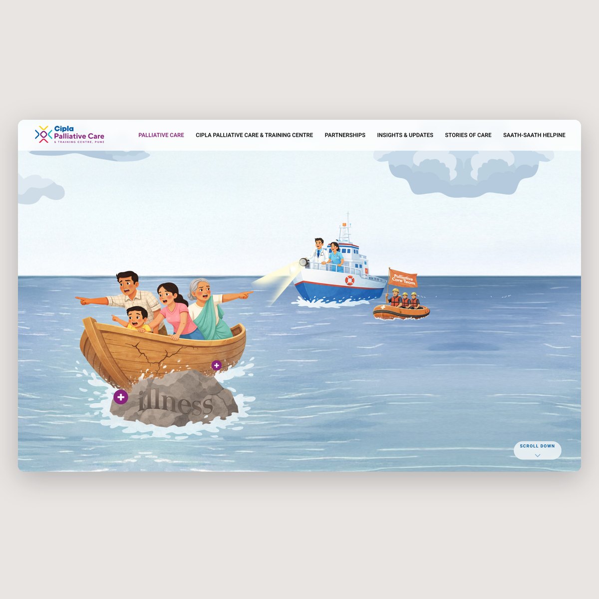 The illustrated “Journey of Life” story on the What is Palliative Care page
