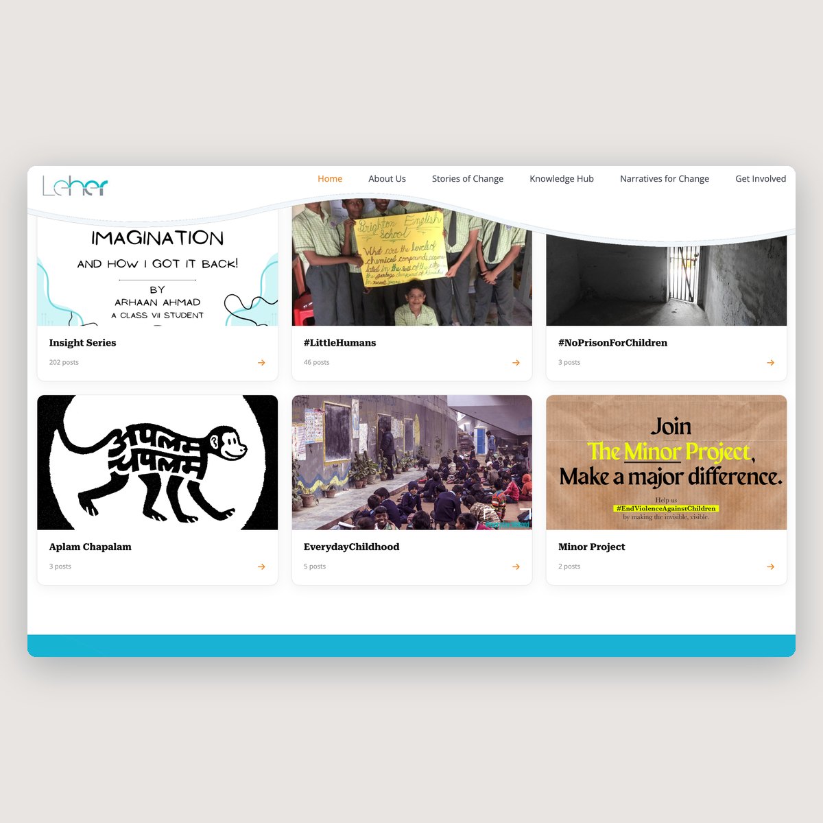 Narratives for Change: a grid of illustrated campaigns and series