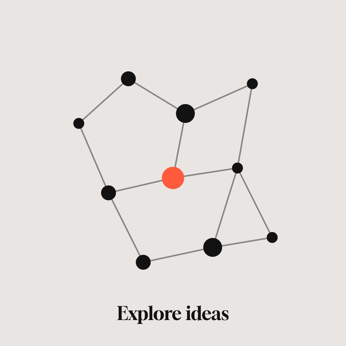 Conceptual illustration for exploring ideas: a constellation of connected points